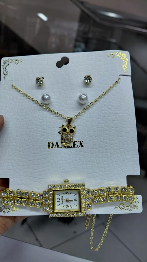 Ladies Square Dial Watch and Bracelet Set