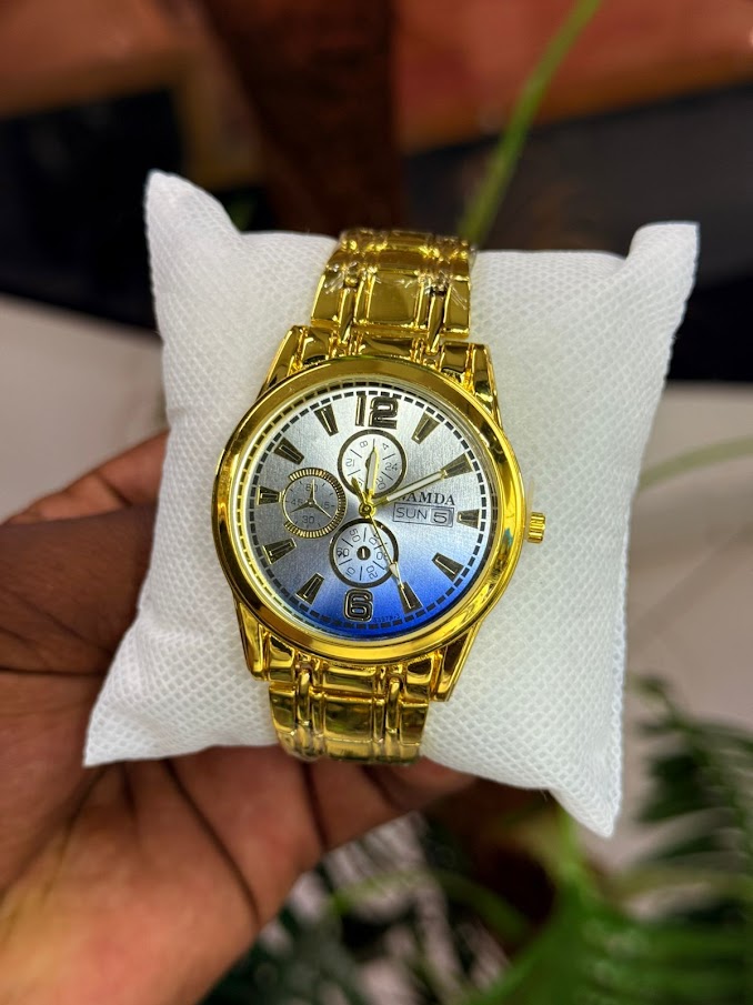 Wamda Gold Chronograph Watch (Blue Accent)