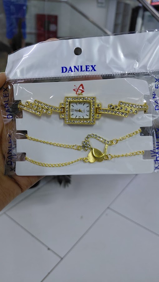 Ladies Square Dial Watch and Bracelet Set